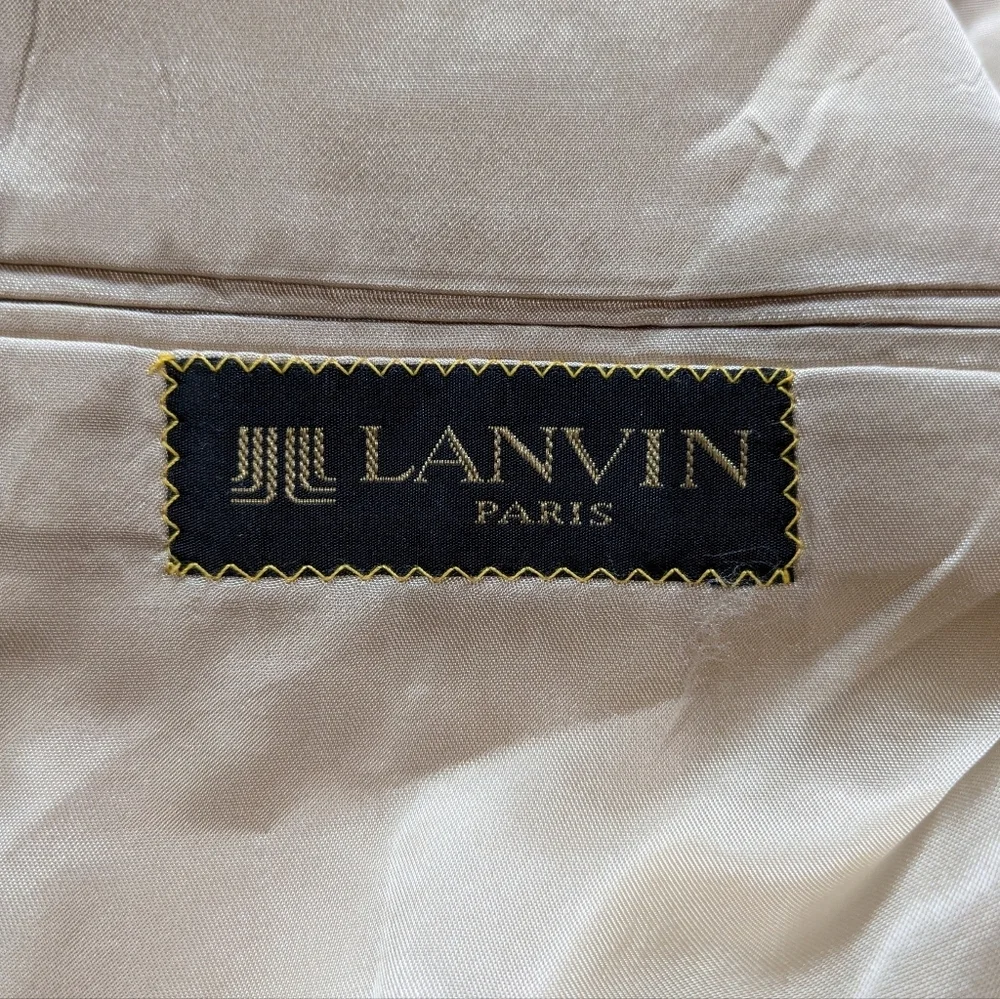 Vintage Lanvin Tan Brown Woven Professional Blazer Jacket